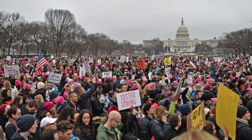 zzzzinte1Demonstrators protest on the National Mall in Washington, DC, for the Women's March on January 21, 2017.Hundreds of thousands of protesters spearheaded by women's rights groups demonstrated across the US to send a defiant message to US President Donald Trump. / AFP PHOTO / Andrew CABALLERO-REYNOLDSzzzz(AFP or licensors)