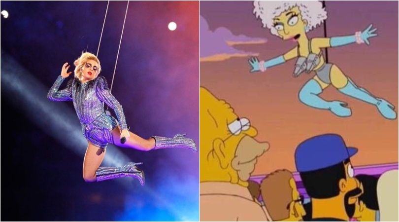 Lady Gaga y su actuación en el Super Bowl, parecido a Los Simpsons.